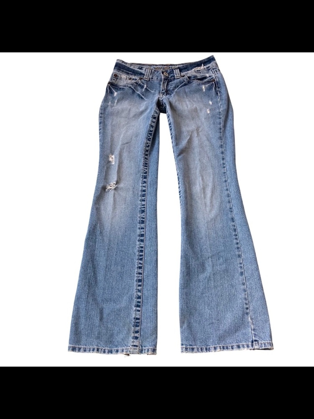 US Polo Assn Jeans University Size 5/6 Low Rise Embroidered Bootcut Distressed